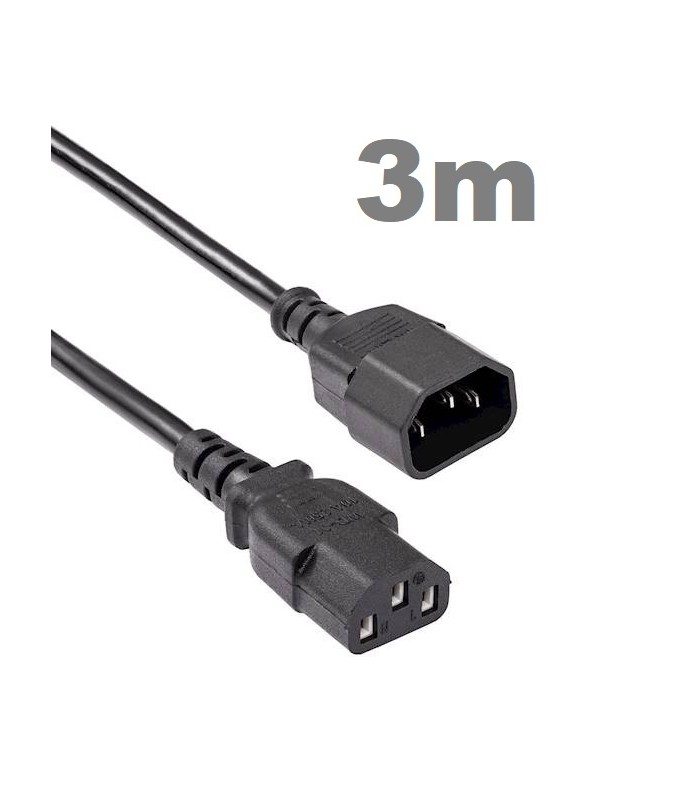 Kabel przedłużacz C13 C14 zasilający serwerowy 3m