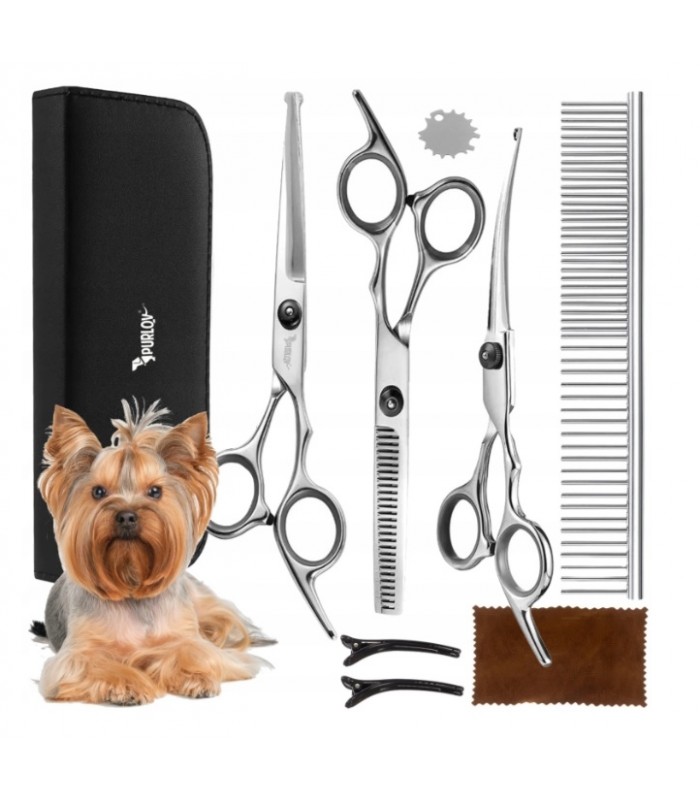 Zestaw do strzyżenia psa zwierząt 3 Nożyczki Grzebień Fryzjer psa