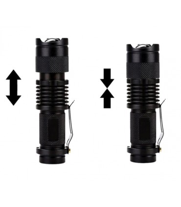 Mała Latarka taktyczna na baterie dioda CREE ZOOM