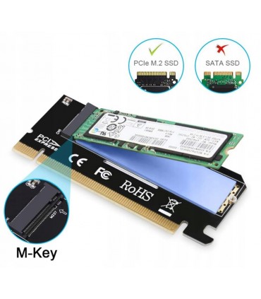 Adapter podłącz dysk M.2 NVMe do PCI-e 4.0 x16