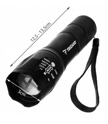 Mocna Latarka Taktyczna Zoom Aku 18650 + Ładowarka * LED Cree ZOOM