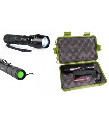 Mocna Latarka Taktyczna Zoom Aku 18650 + Ładowarka * LED Cree ZOOM