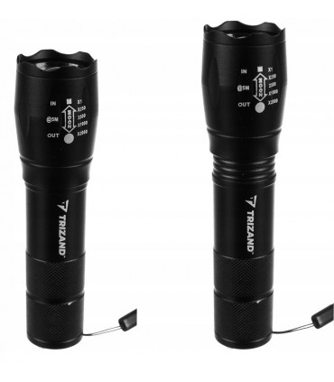 Mocna Latarka Taktyczna Zoom Aku 18650 + Ładowarka * LED Cree ZOOM