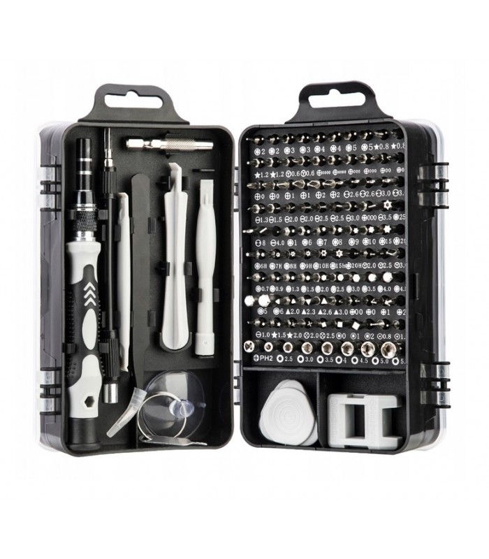 Zestaw narzędzi precyzyjnych śrubokręty Imbus Torx 110el kostki otwieraki