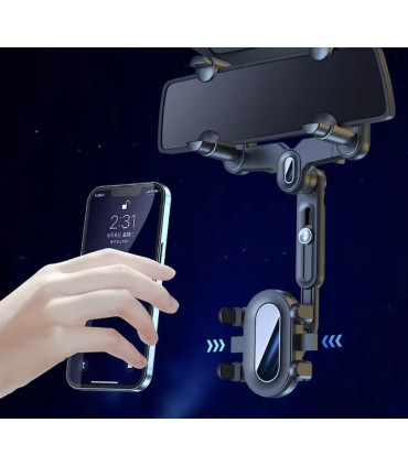 Uchwyt na telefon do montażu na lusterku samochodowym Obrotowy