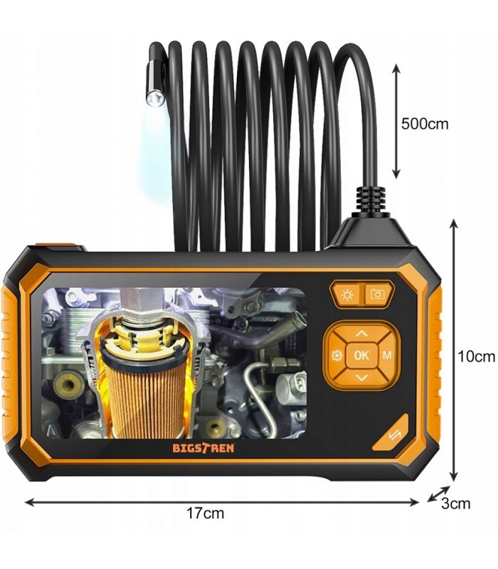Endoskop kamera inspekcyjna 5m LCD 4.3 cala Full HD Wodoodporna