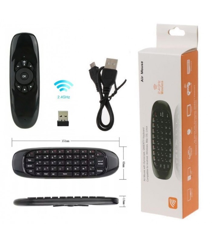 Pilot Smart TV USB 2,4GHz Klawiatura Mysz na Ruch