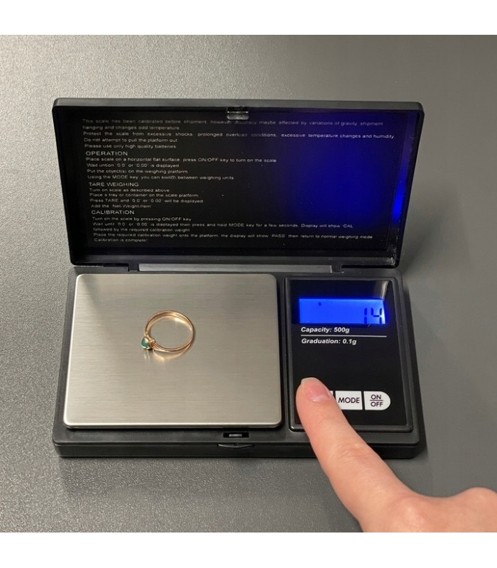 Precyzyjna Waga Jubilerska 0,1g do 500g LCD Czarna * Dokładna