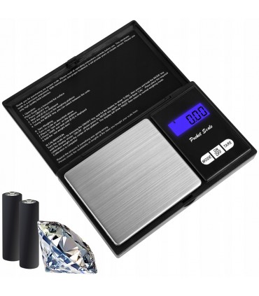 Precyzyjna Waga Jubilerska 0,1g do 500g LCD Czarna * Dokładna