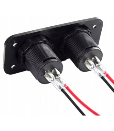 Panel 2w1 Ładowarka 12V 2x USB 5V Woltomierz