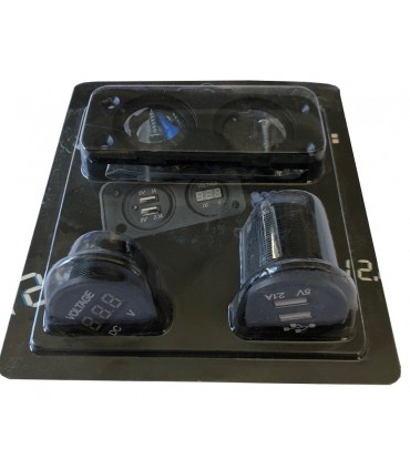 Panel 2w1 Ładowarka 12V 2x USB 5V Woltomierz