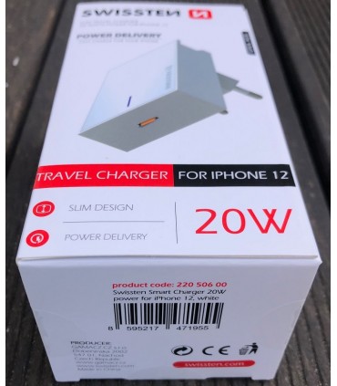 Szybka Ładowarka Sieciowa SWISSTEN USB-C PD 20W