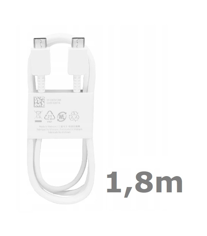 Oryg. Kabel Samsung 2X USB-C Typ C 3A 25W 45W 1.8m EP-DW767