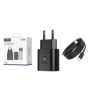 Ładowarka sieciowa PD 25W USB-C + Kabel USB typ C 1M JELLICO EU25