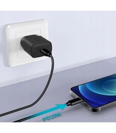 Ładowarka sieciowa PD 25W USB-C + Kabel USB typ C 1M JELLICO EU25