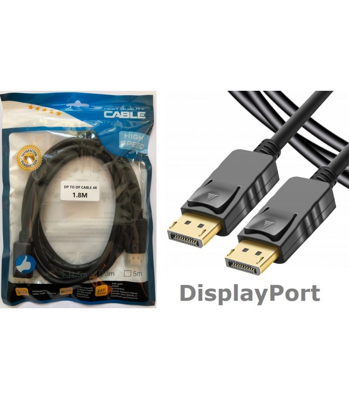 Kabel DisplayPort na DisplayPort 1,8m DP-DP Przewód 4K 1,8M