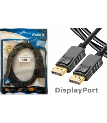 Kabel DisplayPort na DisplayPort 1,8m DP-DP Przewód 4K 1,8M