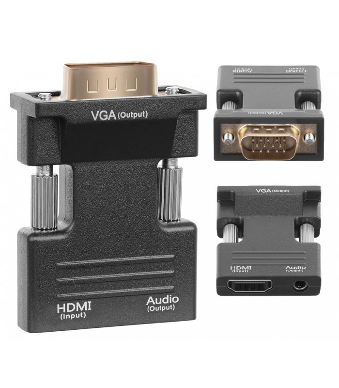 Konwerter HDMI do VGA + Audio Wtyk HDMI - Gniazdo VGA D-SUB